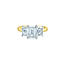 Trinity Emerald Lab Grown Diamond Engagement Ring in 14K Yellow & White Gold