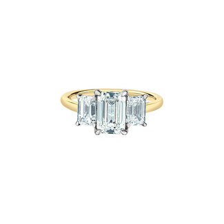 Diamond Evolution Trinity Emerald Lab Grown Diamond Engagement Ring