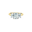 Trinity Emerald Lab Grown Diamond Engagement Ring in 14K Yellow & White Gold