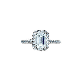 Diamond Evolution Halo Emerald Lab Grown Diamond Engagement Ring