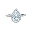 Halo Pear Lab Grown Diamond Engagement Ring in 14K White Gold