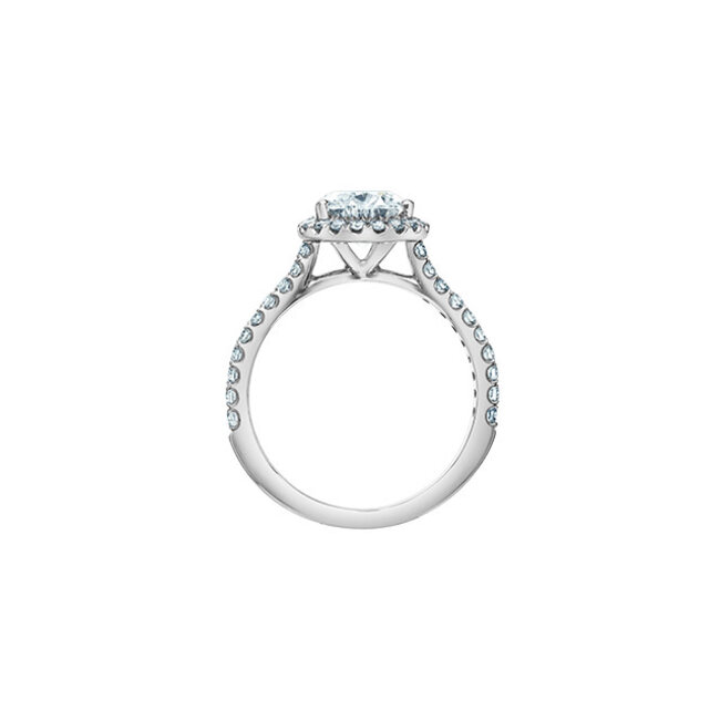 Halo Pear Lab Grown Diamond Engagement Ring in 14K White Gold