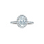Halo Oval Lab Grown Diamond Engagement Ring in 14K White Gold