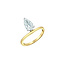 Freeform Pear Lab Grown Diamond Engagement Ring in 14K Yellow & White Gold