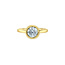 Bezel Set Round Lab Grown Diamond Engagement Ring in 14K Yellow Gold
