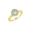 Bezel Set Round Lab Grown Diamond Engagement Ring in 14K Yellow Gold
