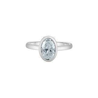 Diamond Evolution Bezel Set Oval Lab Grown Diamond Engagement Ring