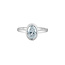 Bezel Set Oval Lab Grown Diamond Engagement Ring in 14K White Gold