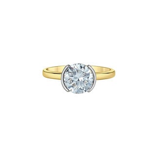 Diamond Evolution Half-Bezel Round Lab Grown Diamond Engagement Ring