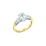 Trinity Oval Lab Grown Diamond Engagement Ring in 14K Yellow & White Gold