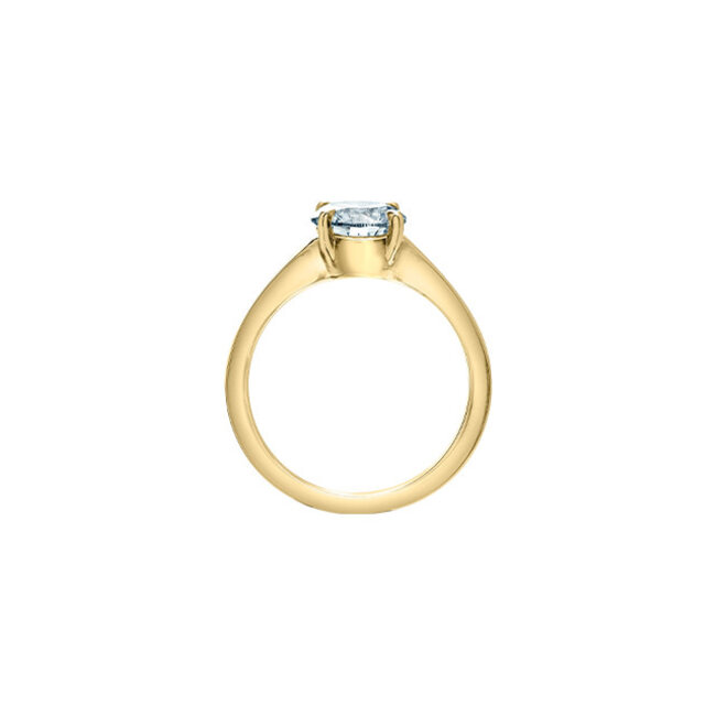 Solitaire Round Lab Grown Diamond Engagement Ring in 14K Yellow Gold