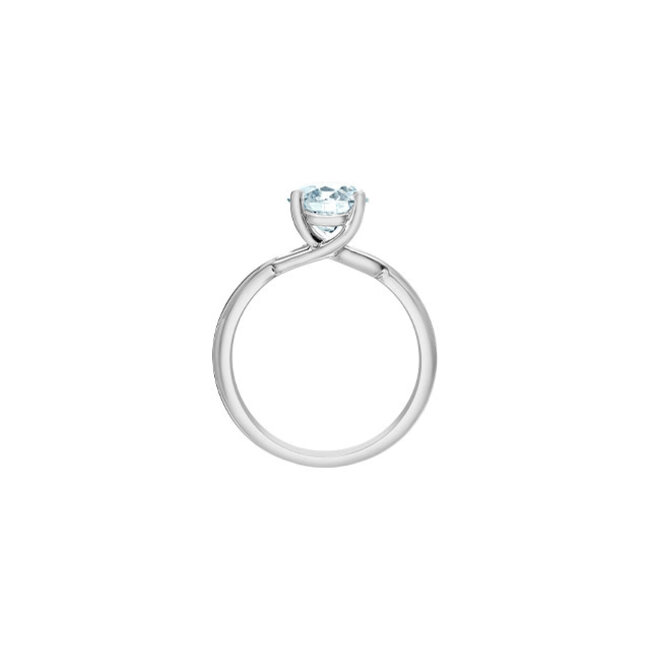 Twisted Solitaire Round Lab Grown Diamond Engagement Ring in 14K White Gold