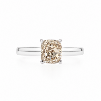 Beyond Round Bridal by Spicer Cole Solitaire Elongated Cushion Cut Diamond Engagement Ring