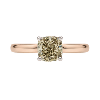 Beyond Round Bridal by Spicer Cole Solitaire Cushion Cut Brown Diamond Engagement Ring