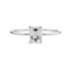 Solitaire Emerald Cut Diamond Engagement Ring in 18K White Gold