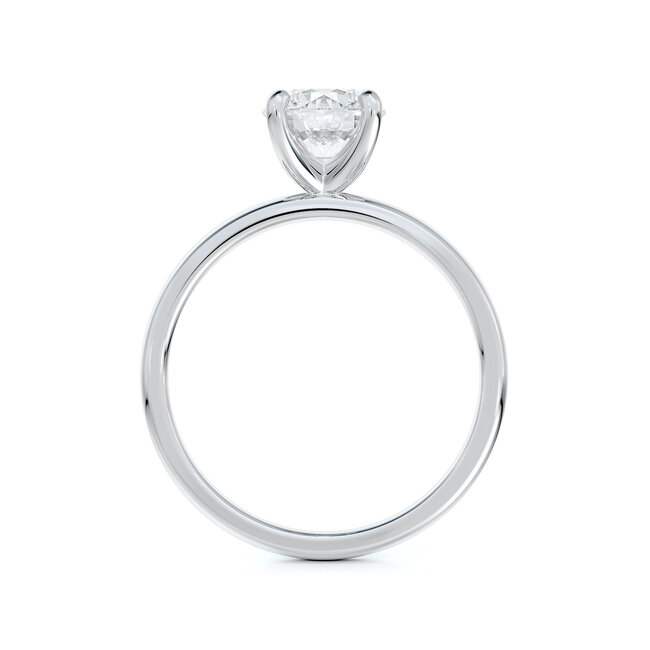 Solitaire Round Diamond Engagement Ring in 14K White Gold