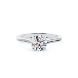 Solitaire Bridal by Spicer Cole Cathedral Solitaire Round Diamond Engagement Ring in 14K White Gold