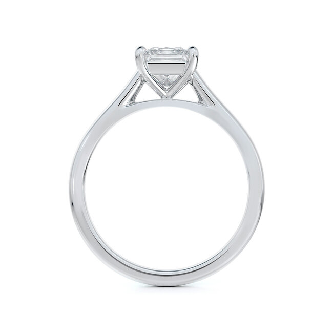 Cathedral Solitaire Princess Cut Diamond Engagement Ring in 14K White Gold