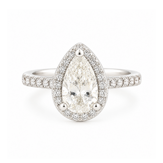 Utwo Bridal by Spicer Cole Halo Pear Diamond Halo Engagement Ring