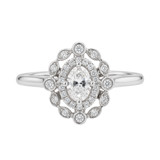 Utwo Bridal by Spicer Cole Vintage Oval Halo Diamond Engagement Ring