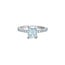 Hidden Halo Radiant Cut Lab Grown Diamond Engagement Ring in 14K White Gold