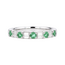 Emerald & Emerald Cut Diamond Band in 14K White Gold