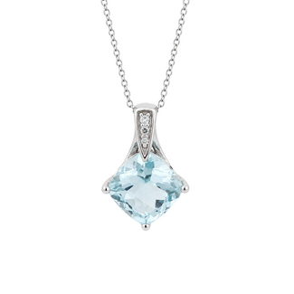 Colour by Spicer Cole Aquamarine & Diamond Pendant