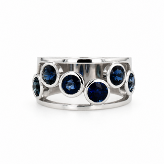 Colour by Spicer Cole Sapphire Custom-Made Bezel-Set Open Ring