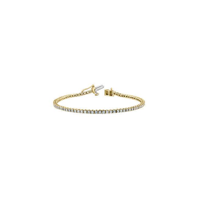 Round Lab Grown Diamond Tennis Bracelet in 10K Yellow Gold
