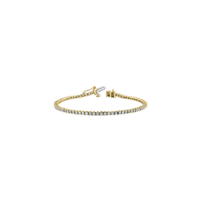 Round Lab Grown Diamond Tennis Bracelet in 10K Yellow Gold