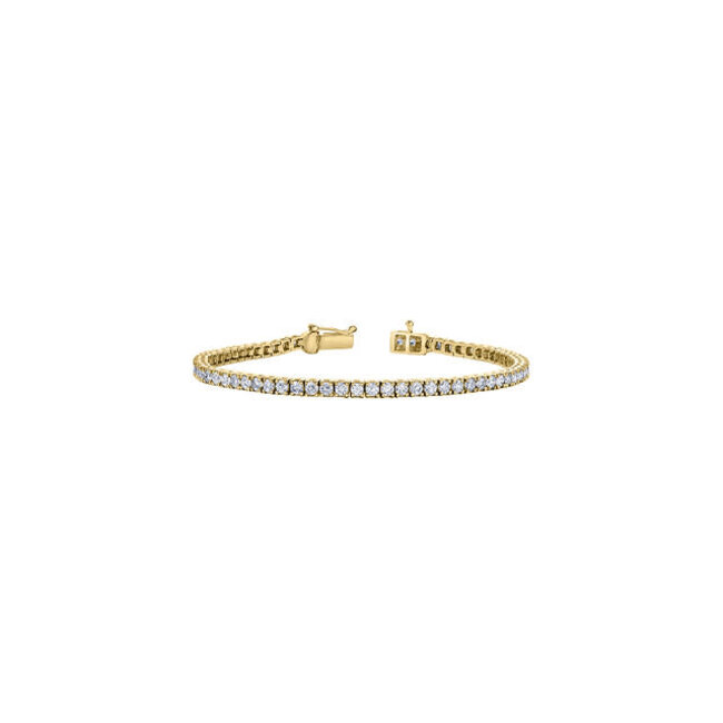 Round Lab Grown Diamond Tennis Bracelet in 10K Yellow Gold