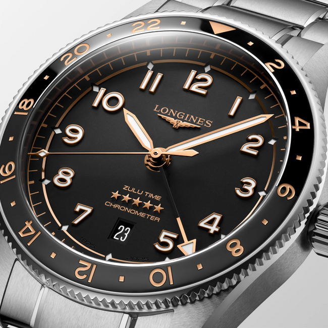 Longines Spirit Zulu Time GMT 42mm Automatic Watch