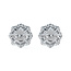 Floral Halo Diamond Stud Earrings in Platinum
