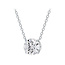 Solitaire Round Brilliant Cut Diamond Necklace in 18K White Gold