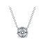 Solitaire Round Brilliant Cut Diamond Necklace in 18K White Gold