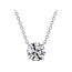 Solitaire Round Brilliant Cut Diamond Necklace in 18K White Gold