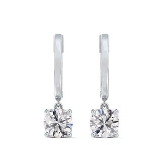 Everyday Diamonds by Spicer Cole Round Brilliant Cut Solitaire Diamond Drop Huggie Earrings