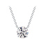 Solitaire Round Brilliant Cut Diamond Necklace in 14K White Gold