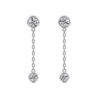 Everyday Diamonds by Spicer Cole Round Brilliant Cut Diamond Chain Drop Stud Earrings