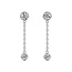 Bezel-Set Round Brilliant Cut Diamond Chain Drop Stud Earrings in 14K White Gold