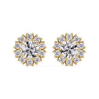 Viva by Spicer Cole Halo Round Brilliant Cut Diamond Stud Earrings