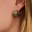 Ti Sento Structured Beaded Hoops in Gold-Plated Sterling Silver