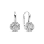 Ti Sento Classic Round Zirconia Halo Leverback Earrings in Sterling Silver