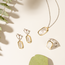 ELLE Allure Rhodium & Gold Plated Mother of Pearl Cushion Drop Earrings
