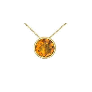 Colour by Spicer Cole Citrine Bezel-Set Necklace