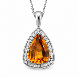 Colour by Spicer Cole Citrine & Diamond Pendant