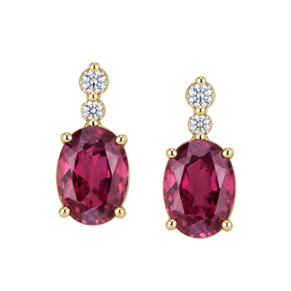 Colour by Spicer Cole Rhodolite Garnet & Diamond Stud Earrings