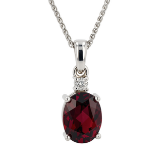 Colour by Spicer Cole Garnet & Diamond Necklace