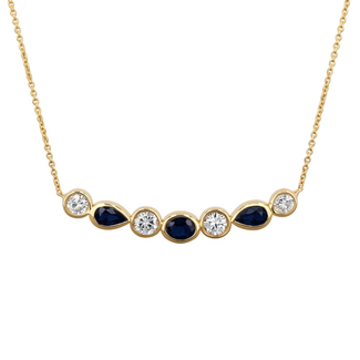 Colour by Spicer Cole Sapphire & Diamond Bezel-Set Multi-Shape Necklace