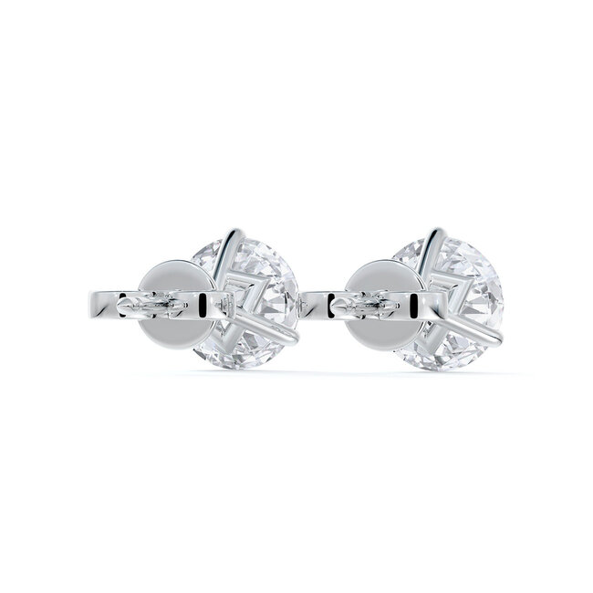 Round Brilliant Cut Diamond Martini Stud Earringsin 14K White Gold